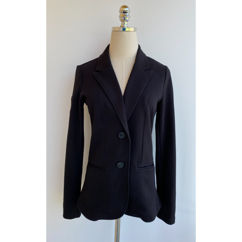 Miller Wendt Black Soft Knit Sloane Blazer Military Patches Large size XS - Picture 2 of 15